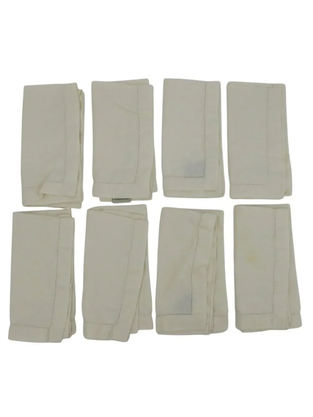 Pottery Barn Set of 8 Solid Beige Off White All Linen 20x20in Fabric Napkins